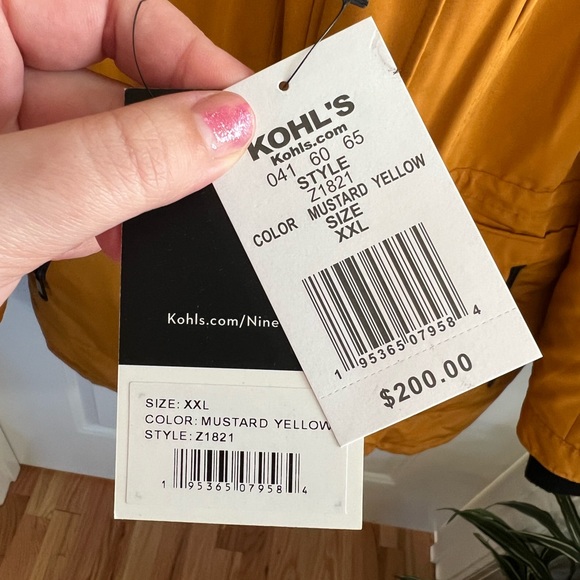 NWT NEVER WORN Incredible luxe Nine West mustard yellow winter coat XXL - Picture 11 of 11